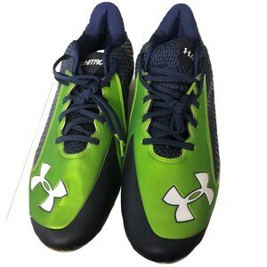 Under Armour Nitro Clutchfit Men's Cleats Green/Blue Size 14 (1250422-412)